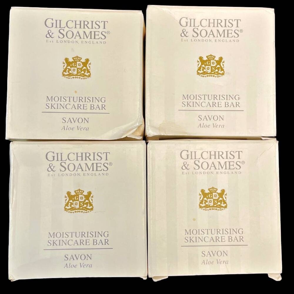 Gilchrist & Soames Moisturizing Skincare Luxury Soap Savon Aloe Vera NIB Set 4
